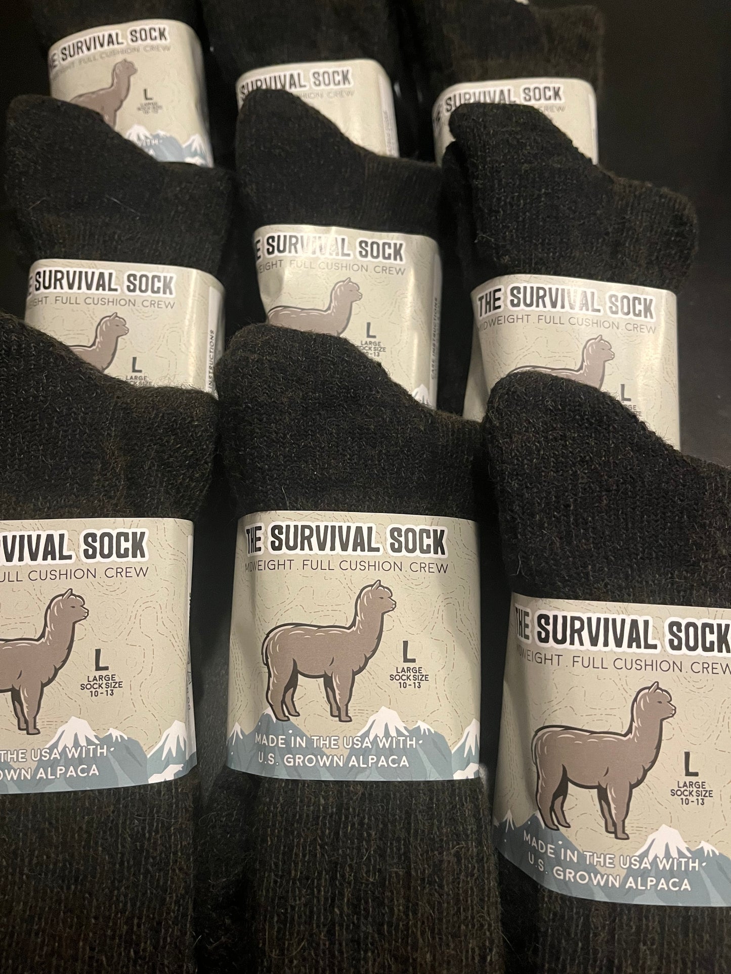 Alpaca Survival Socks Made in the USA size Medium sock size 7-10